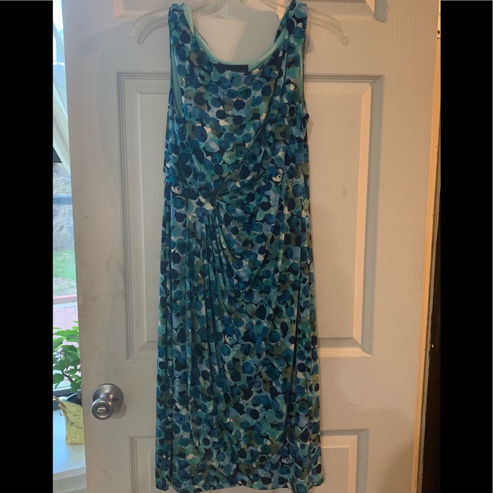 Multi aqua and blue Hued polka dot dress